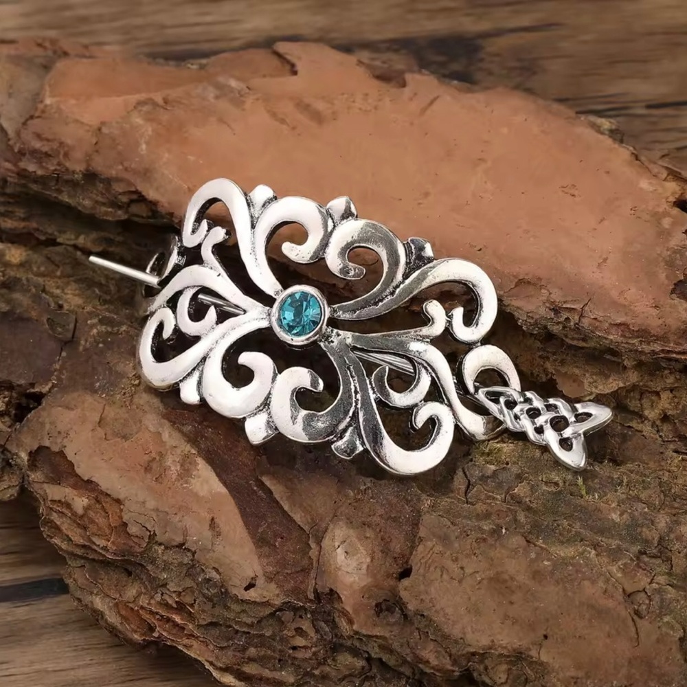 Silver Celtic style hair accessory